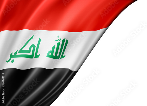 Iraqi flag isolated on white banner