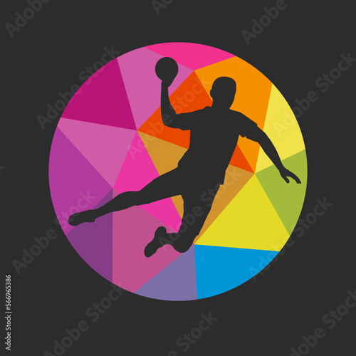 Handball sport graphic for use as a template for flyer or for use in web design.