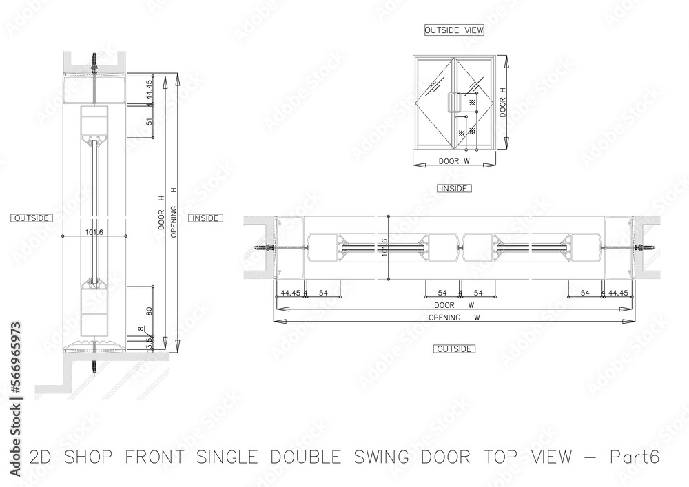 2D SHOP FRONT SINGLE DOUBLE SWING DOOR TOP VIEW 2D SHOP FRONT SINGLE DOUBLE SWING DOOR TOP VIEW