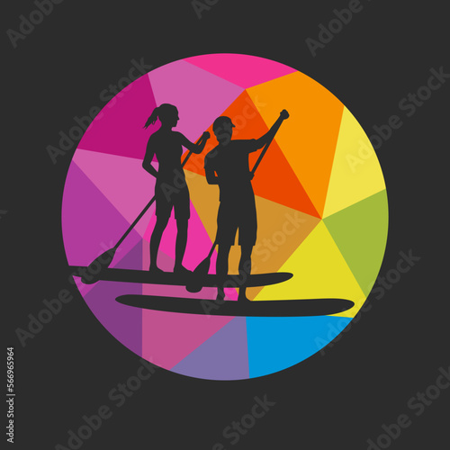 Paddleboard graphic for use as a template for flyer or for use in web design.