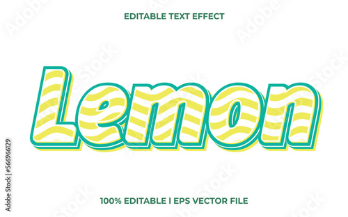 Lemon 3d text effect and editable text, template 3d style use for business tittle