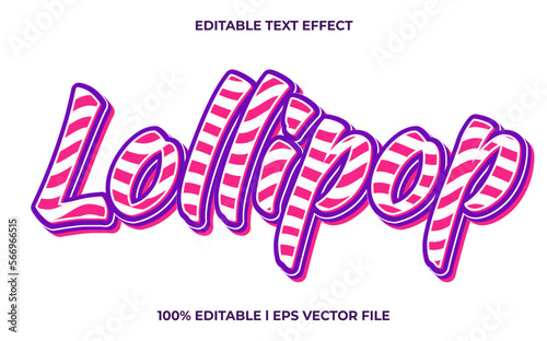 lollipop 3d text effect and editable text, template 3d style use for business tittle