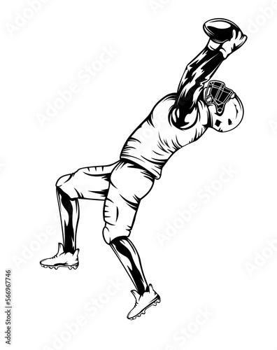 American football player. Quarterback isolated illustration. Football player vector. American football championship. Sport theme vector illustration.