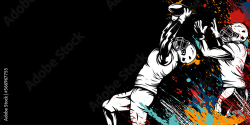 American football player. Quarterback isolated illustration. Football player vector. American football championship. Sport theme vector illustration.