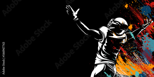 American football player. Quarterback isolated illustration. Football player vector. American football championship. Sport theme vector illustration.