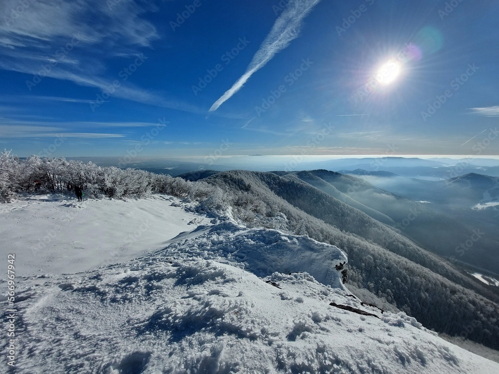 Mountain view from Kl´ak in Low Fatra in Slovakia - obrazy, fototapety, plakaty 