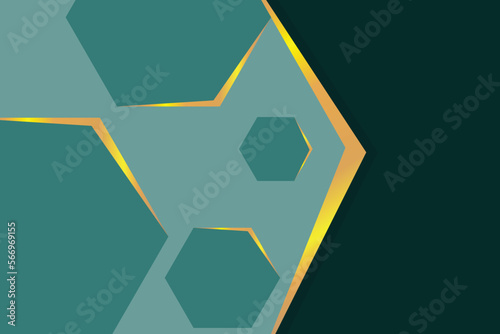 polygon luxury background with golden outline