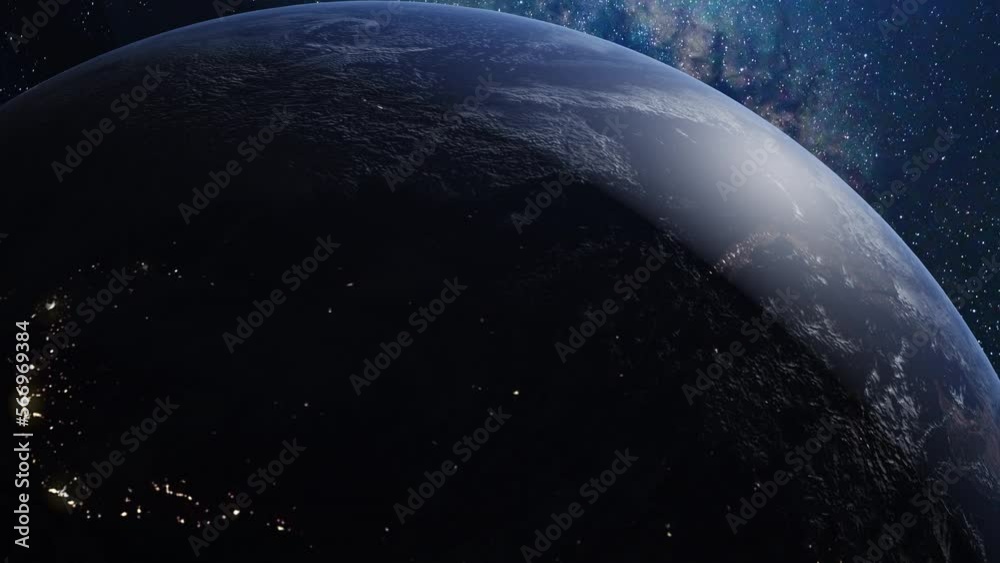 Space view 3D Earth Milky Way star background. High quality video ProRes 422HQ. Image finished by nasa. Space view 3D Earth Milky Way star background. High quality video ProRes 422HQ. Image finished by nasa.
