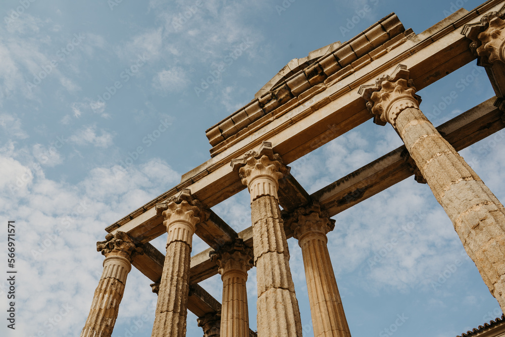 Roman ruins of the temple of diana in merida in extremadura, spain. Roman ruins of the temple of diana in merida in extremadura, spain.