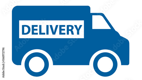 delivery truck icon for transportation apps and websites. Delivery. Blue. Blue truck. Delivery truck. inscription Delivery