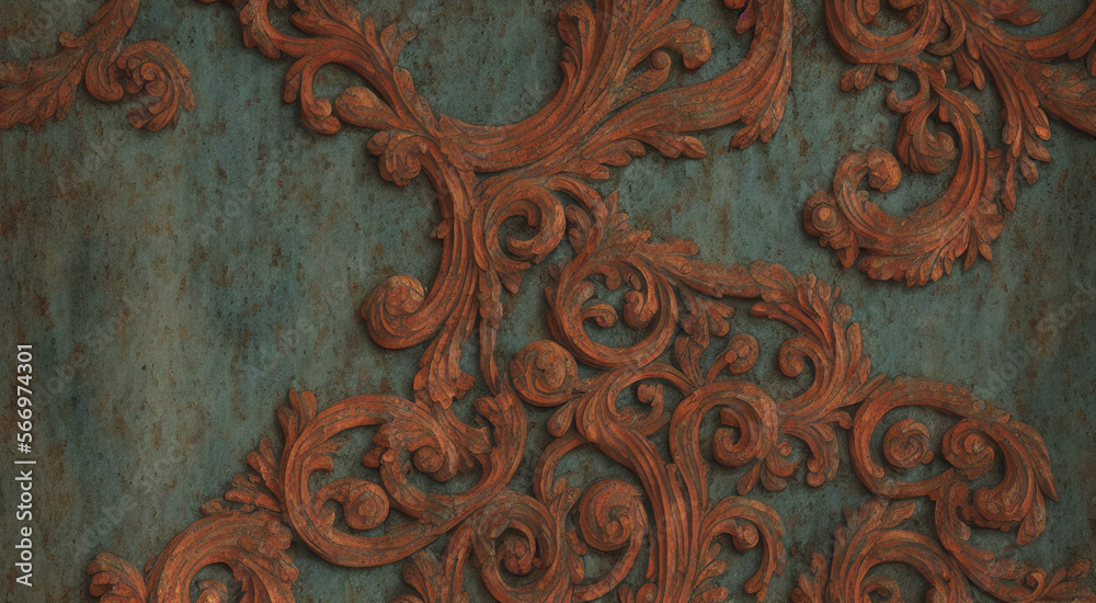 Classical Patina - Bronze and patina surface textures with intricate carving and detailing