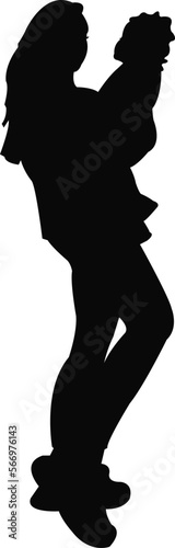 a woman and baby body silhouette vector