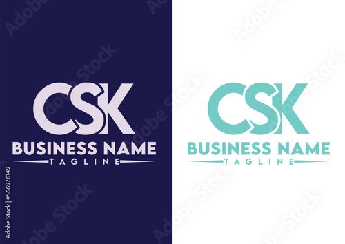 Letter CS logo design vector template, CSK logo photo