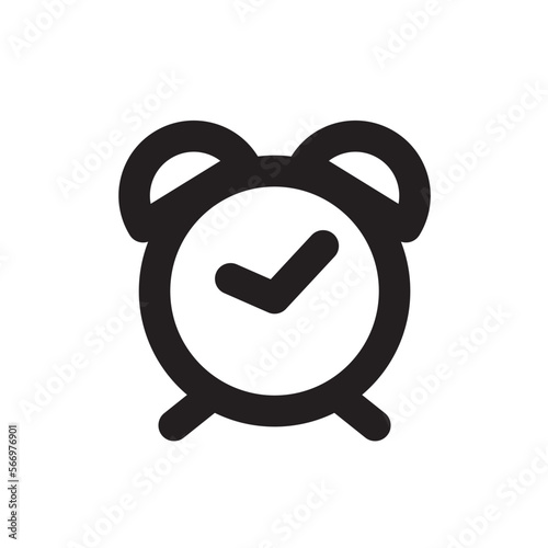 目覚まし時計　アイコン（線の太さ三種）