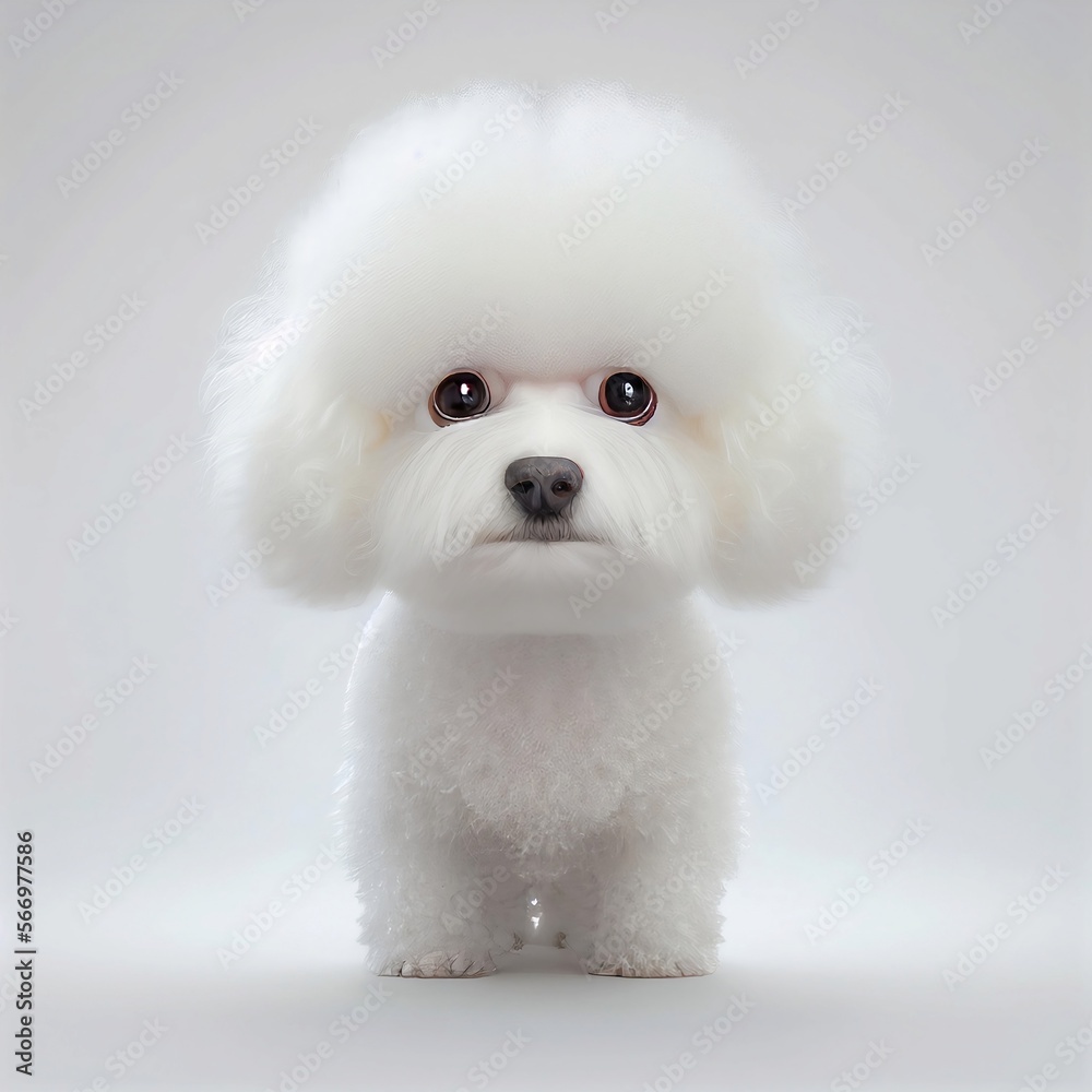Generative AI White Caniche Toy Portrait Generative AI White Caniche Toy Portrait
