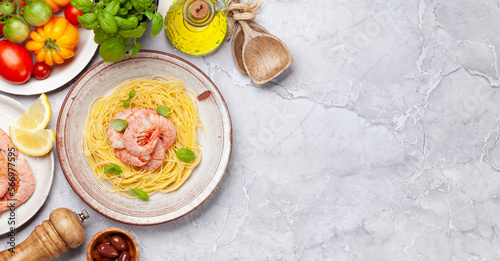 Pasta with shrimps