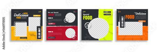 food social Creative media post banner template design. food post for promotion your product. easy for Use.