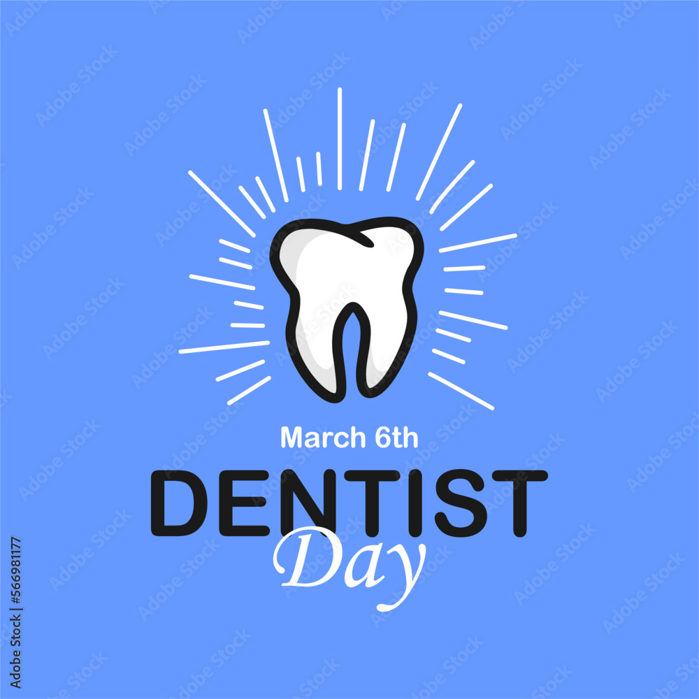 dentist day banner template with cartoon teeth illustration dentist day banner template with cartoon teeth illustration