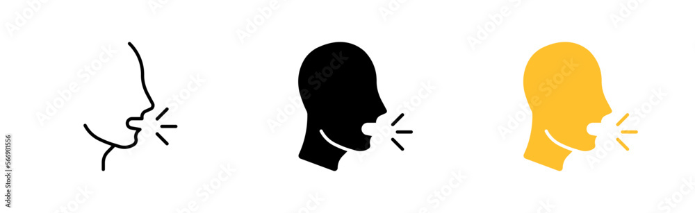 Voice line icon. Speak, input, voice mail, recognize, assistant, privacy, personal information protection, security system. Vector icon in line, black and colorful style on white background Voice line icon. Speak, input, voice mail, recognize, assistant, privacy, personal information protection, security system. Vector icon in line, black and colorful style on white background