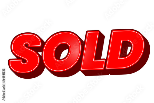 Sold 3d label promotion banner