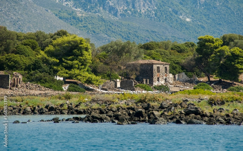 Old stone house on a greek small island, Lihadonisia islands, Greece