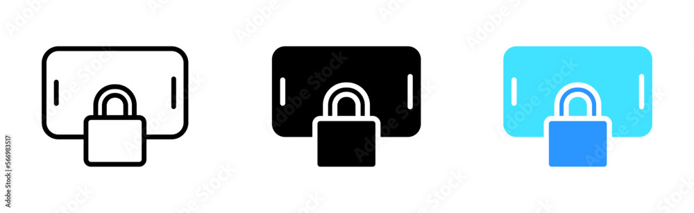 Smartphone with lock line icon. phone, gadget, chat, community, lock, security, access, password, closed, unavailable. Vector icon in line, black and colorful style on white background Smartphone with lock line icon. phone, gadget, chat, community, lock, security, access, password, closed, unavailable. Vector icon in line, black and colorful style on white background