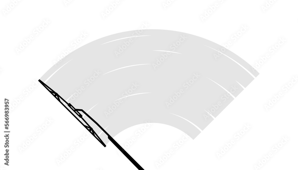 Wipers are clearing the windshield. Wiping for the windshield of a car. Clean window, wiper blades. Vector illustration. - obrazy, fototapety, plakaty 