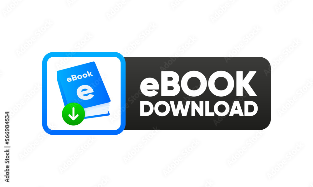 Download the e-book file. Cover and call to action. Digitized version of the book. Vector illustration. Download the e-book file. Cover and call to action. Digitized version of the book. Vector illustration.