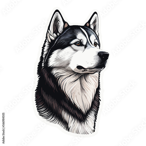 Illustration of a Husky dog 