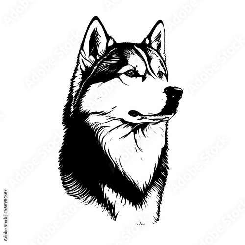 Illustration of a Husky dog 