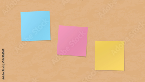 Sticky Notes Different Colors on Wall Bulletin Board