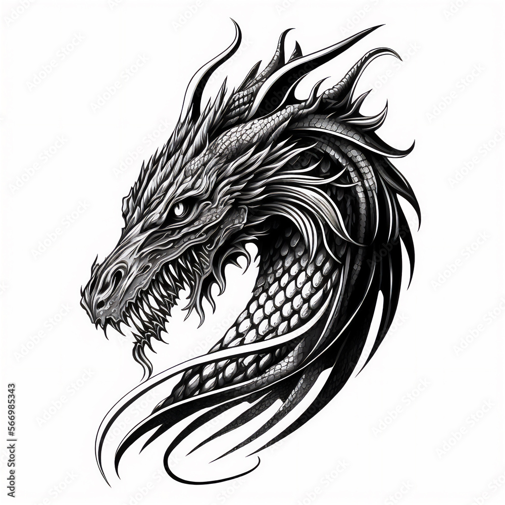 dragon tattoo Stock Illustration