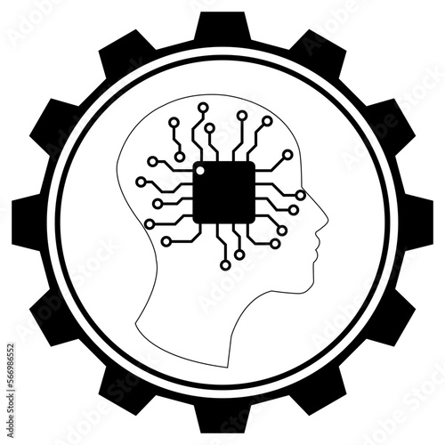 artificial intelligence icon, concept icon technological progress.High tech illustration,vector  