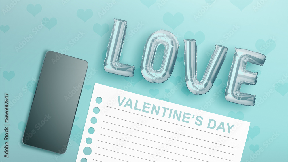 Naklejka premium Valentine's day. Blank paper for copy space