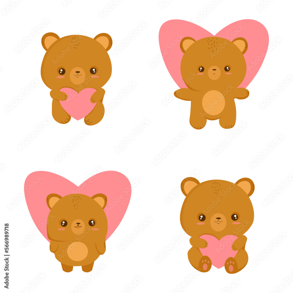 set of bear illustrations. set of teddy bears in love, a bear with a heart. heart, teddy bear Valentine's Day, Happy Valentine's Day. love. set of bear illustrations. set of teddy bears in love, a bear with a heart. heart, teddy bear Valentine's Day, Happy Valentine's Day. love.