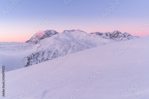 Winter mountain landscape. View from mount Zvoh.