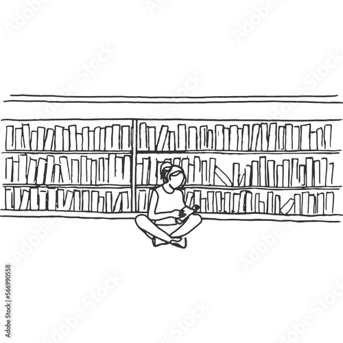 Brainy Reads Illustration Vintage Vector