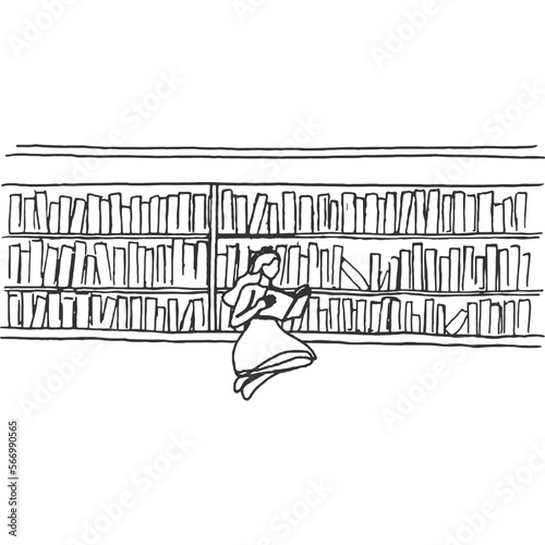 Brainy Reads Illustration Vintage Vector