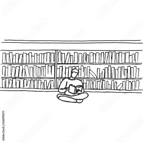 Brainy Reads Illustration Vintage Vector
