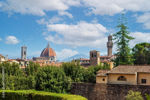 View of Florence from Boboli gardens. Tuscany, Italy