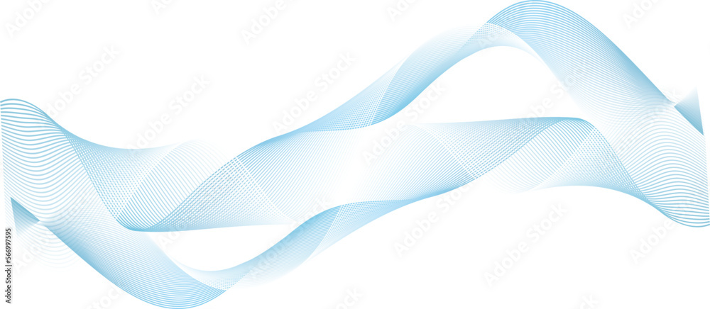 Fototapeta premium abstract vector illustration of blue colored wave lines - vector background