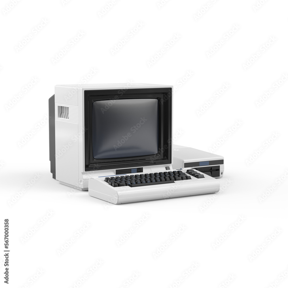 Old computer 3D render for mockup Old computer 3D render for mockup