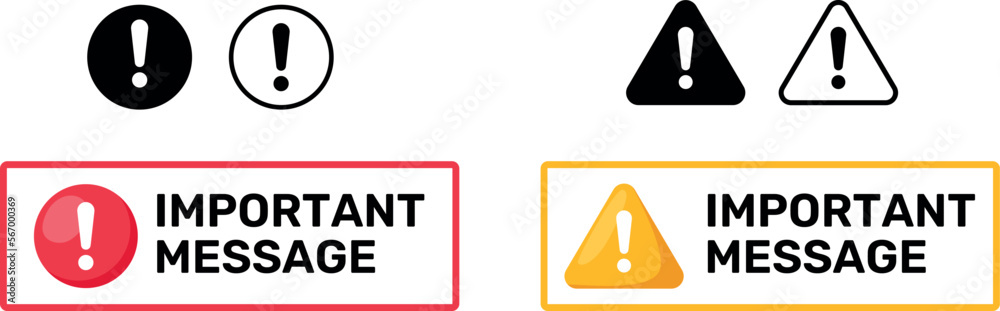 Warning message icon design Warning message icon design
