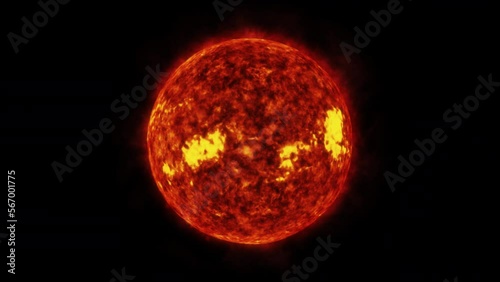 Concept 4-U1 View of the realistic sun from space with solar flares.