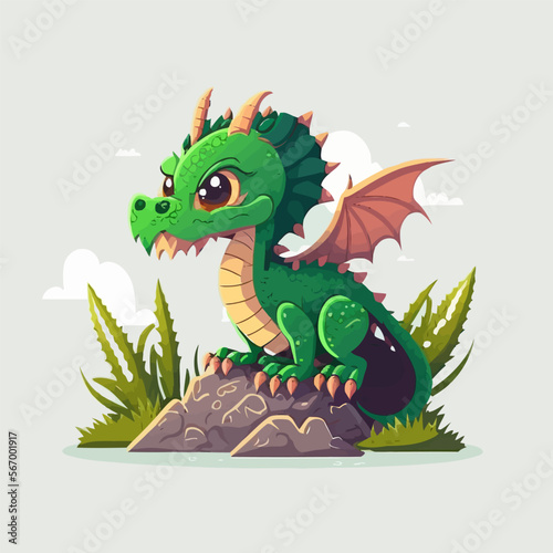 dragon character logo mascot vector illustration