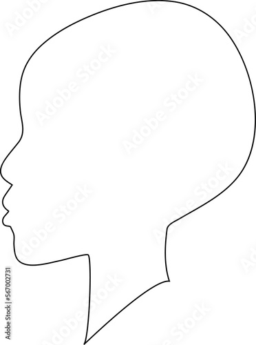 Head outline silhouette of an African American woman