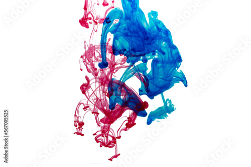 Splash of blue and red paint