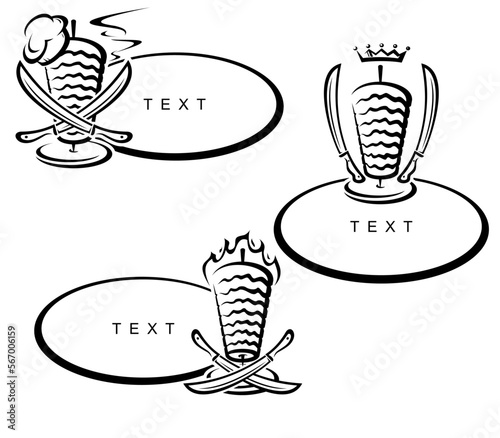 Kebab set. Collection icon kebabs. Vector