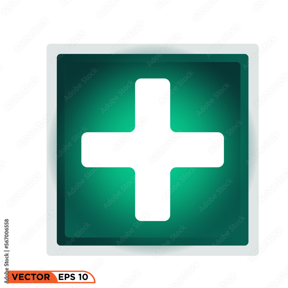 Obraz premium Icon vector graphic of plus light green