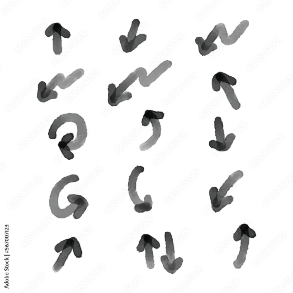 Vector hand drawn arrow elements isolated on white. Vector set of hand-drawn arrows, elements for presentation. hand drawn arrows Vector hand drawn arrow elements isolated on white. Vector set of hand-drawn arrows, elements for presentation. hand drawn arrows